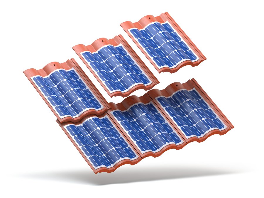 Exemplo de telha fotovoltaica. 